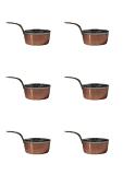 6Pcs - Copper Stainless Steel Mini Saucepan Serving Ware (Plain) - 2 Sizes