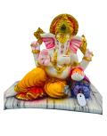 Beautiful n Colorful Fiber Ganesh Statue in Resting Style - 12" # 10