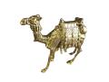 Carved Decorative Brass Antique Camel Statue Home Decor - 6"