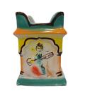Porcelain Small Sqaure Tulsi Planters Pot - Multicolour - 7" Height