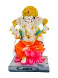 Beautiful n Colorful Fiber Medium Ganesh Statue - 6.5" # 48
