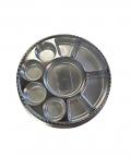 9 Compartment Disposable Silver Matte Plates - 200 Plates 