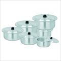Sonex Aluminium Metal Finish Global Cooking Pot Set with Lids 6pc Set Sonex Aluminium Metal Finish Global Cooking Pot Set with Lids 6pc Set