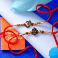 Traditional Ganesha & Om Rakhi-Set of 2