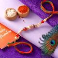 Maroon & Silver Pearls Rakhi