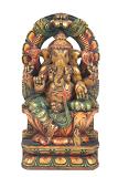 Hand Carved Artistic Elegant Vaagai Wooden Ganesha Statue 18"
