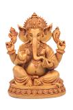 Ganesha Large Wooden Finish Marbledust Idol 11"