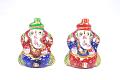 HAND PAINTED MEENAKARI METAL PAGIDI GANESHA  2"(EACH)