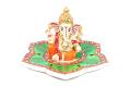 Decorative Ganesh Idol On Marble Lotus Plate
