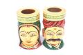 Rajasthani Woman / Man   Wood Pen Stand  ( Single)