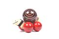 Handcrafted Wooden Channapatna Snail Toy in Brown and Orange