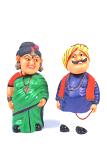  Handmade Clay Couple  Navarathri Golu Doll - Green