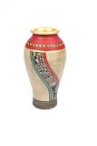 Hand Painted Warli Earthen Vase in Brown
