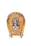 CUTE GANESHA ON MORAM WALL HANGING - SMALL