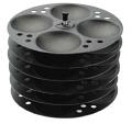 Tabakh Non-Stick 6-Plates Racks Idly Stand, 24 Idlis,Black,Large