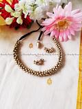 elegant Choker terracotta jewelry with hand made multi-strand beads