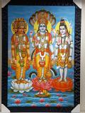 Beautiful Wooden Framed Canvas Print Picture of Trimurti # 1 - 23 x 33"
