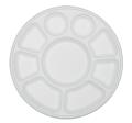 Eco-Friendly 9 Compartment Thali Biodegradable White Plates - 100 Pack