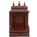 Wooden Engraved Pooja Mandir - Rosewood Gopura Temple - 18 Inches