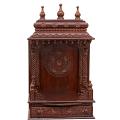 Wooden Pooja Mandir - Rosewood Finish Gopura Temple - 30 Inches