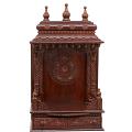 Rosewood Gopura Wooden Engraved Pooja Mandir Temple for Home - 21"
