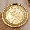 Ganesha Engraved Puja Thali of Brass Metal
