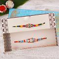 Sparkling Set of 2 Stone Work Rakhi for Brother Sparkling Set of 2 Stone Work Rakhi for Brother
