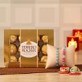 Set of Two Rakhis w/ Box of Ferrero Rocher Chocolate Set of Two Rakhis w/ Box of Ferrero Rocher Chocolate