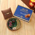 Rakhi w/ A Box of Lindt Chocolates & Puja Thali For Roli-Chawal Rakhi w/ A Box of Lindt Chocolates & Puja Thali For Roli-Chawal