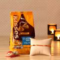 Traditional Beads Rakhi w/ A Pack of Kisses Chocolates