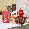 Beautiful Family Rakhi Set w/ Chocolate Hamper In A Gift Basket Beautiful Family Rakhi Set w/ Chocolate Hamper In A Gift Basket