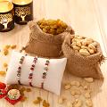 Three Beads Rakhi w/ Cashew & Kishmish Three Beads Rakhi w/ Cashew & Kishmish
