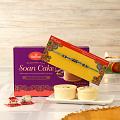 Traditional Gift Hamper, Beads Rakhi w/ Soan Cake Mithai Traditional Gift Hamper, Beads Rakhi w/ Soan Cake Mithai