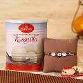 Traditional Design Meena Work Rakhi w/ Rasgulla Traditional Design Meena Work Rakhi w/ Rasgulla