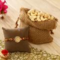 Traditional Om Rakhi w/ Healthy Cashew Nuts Traditional Om Rakhi w/ Healthy Cashew Nuts