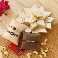 Three Beads Rakhis w/ Kaju Katli Mithai Three Beads Rakhis w/ Kaju Katli Mithai