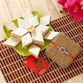 Swastik Design Rakhi w/ Kaju Katli Mithai Swastik Design Rakhi w/ Kaju Katli Mithai