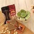 Rakhi w/ Sweets & Roasted Almonds w/ Cashew Nuts Rakhi w/ Sweets & Roasted Almonds w/ Cashew Nuts