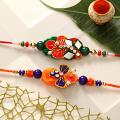 Attractive Zari Booty Ethnic Design Rakhi Set Attractive Zari Booty Ethnic Design Rakhi Set