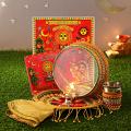 Special Karwachauth Puja Samagri Kit w/ Thali, Chalni, Karwa & Book Special Karwachauth Puja Samagri Kit w/ Thali, Chalni, Karwa & Book
