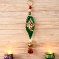 Leaf Shaped Metallic Ganesha Car Hanging 9" Leaf Shaped Metallic Ganesha Car Hanging 9"