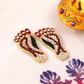 Auspicious Metallic Laxmi Charan Paduka for Puja Auspicious Metallic Laxmi Charan Paduka for Puja