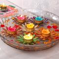 Beautiful Set of 6 Floral Floating Diyas for Diwali Beautiful Set of 6 Floral Floating Diyas for Diwali