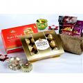 Bhaidooj Tikka Thali w/ Assorted Dry Fruits & Sweets Gift Set