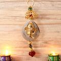 Attractive Golden Metallic Ganesha Hanging Wall Decor 7" Attractive Golden Metallic Ganesha Hanging Wall Decor 7"