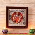 Wooden Framed Wall Art Decor of Lord Krishna 6"