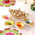 Sparkling Painted Clay Diyas w/ Hersheys Milk Chocolates
