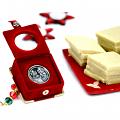 Kaju Katli 1 Lb w/ 10 Gms Laxmi Ganesha Pure Silver Coin Kaju Katli 1 Lb w/ 10 Gms Laxmi Ganesha Pure Silver Coin