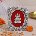 Goddess Laxmi White Metal Frame for decor / Gift Goddess Laxmi White Metal Frame for decor / Gift