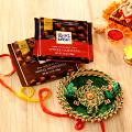 Decorative Bhaidooj Tikka Thali w/ Assorted Chocolates Decorative Bhaidooj Tikka Thali w/ Assorted Chocolates